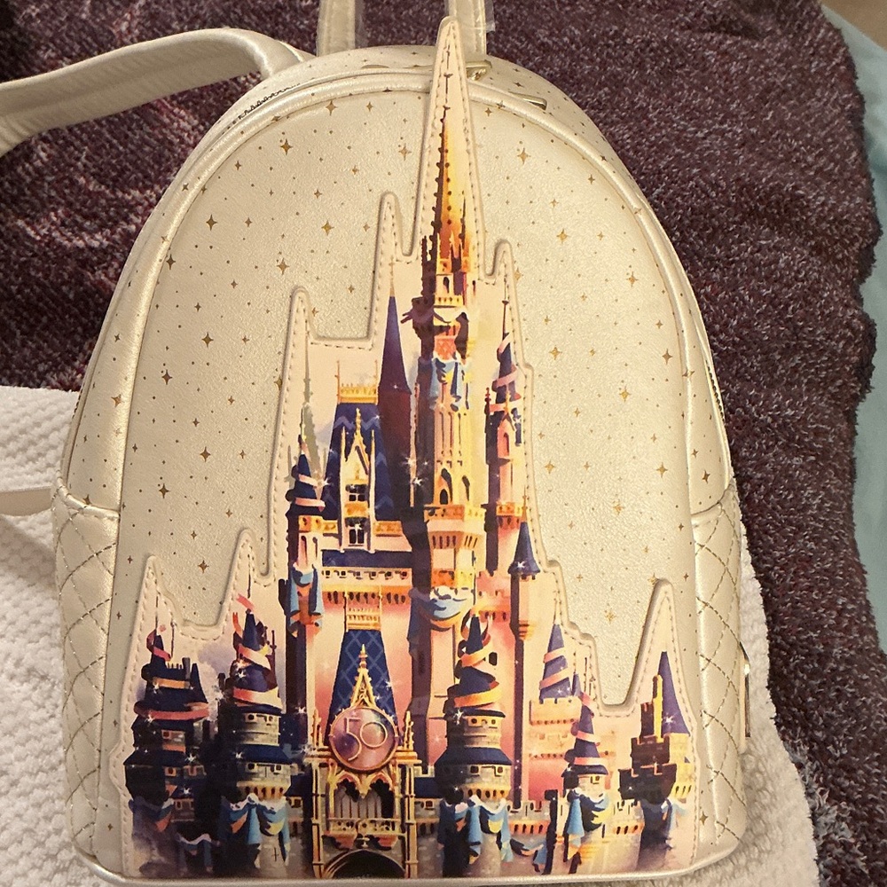 Loungefly Ivory and Gold Castle Backpack